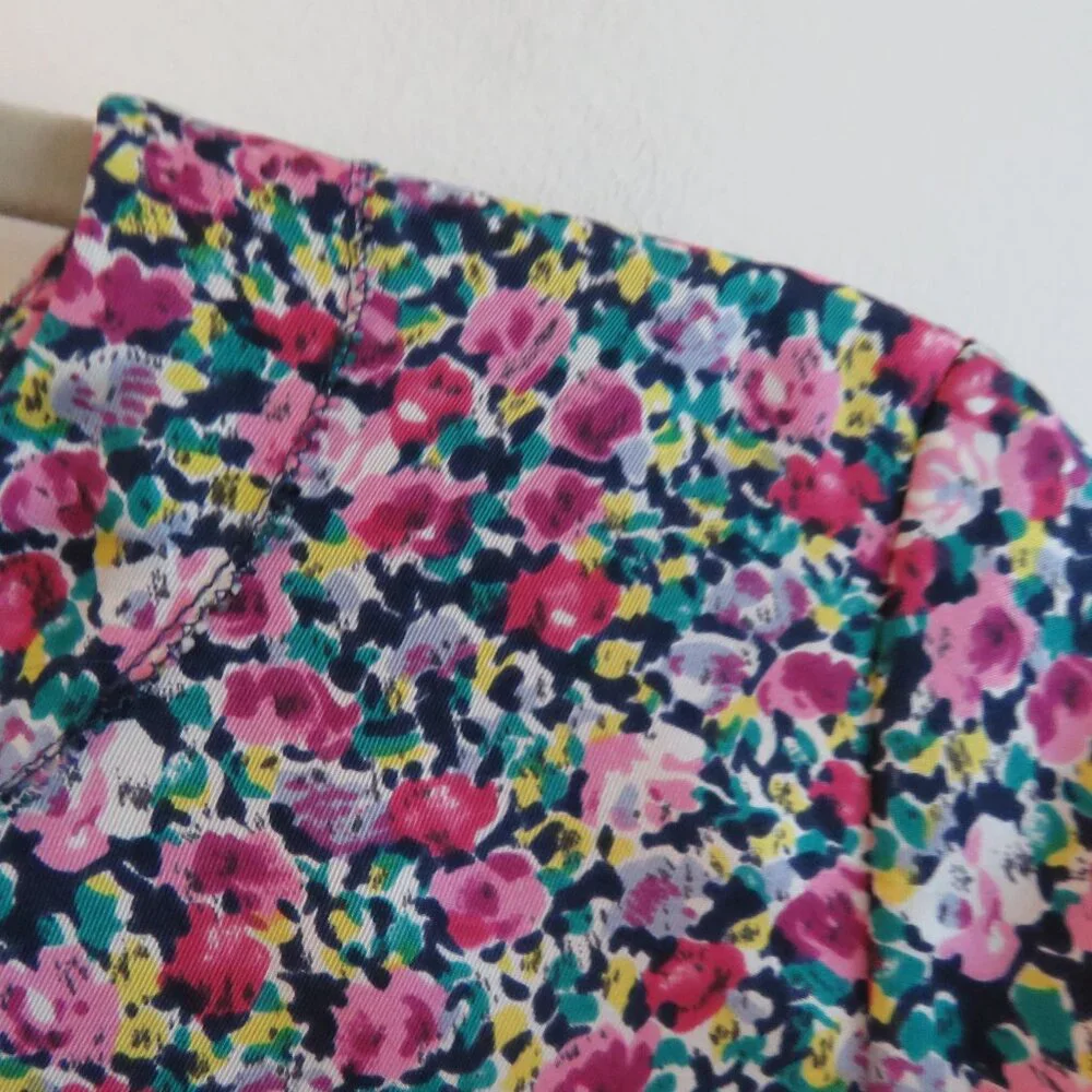 DRAWER JAPAN 100% Silk Ditsy Floral Pink Purple Shift Dress - Size 38 / Medium - Picture 3 of 16